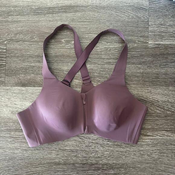 NWT Knix Catalyst Front Zip Sports Bra Size 5 38DD Dahlia Purple Maximum Support - Picture 13 of 13